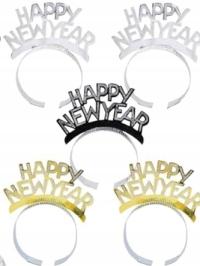 Opaski na głowę na Sylwestera Nowy Rok Happy New Year 6szt + okulary