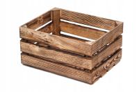 SKRZYNKA DREWNIANA OPALANA NOWA 40/30/21 CM RETRO narzędziowa balkonowa