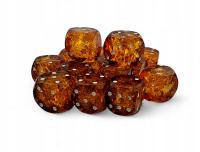 Kości do gry bursztyn prezent pudełko 13 mm