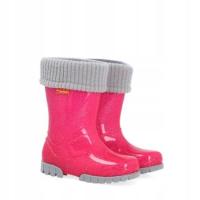 Kalosze Demar Twister Lux, gumiaki ocieplane róż brokat roz. 22/23 G