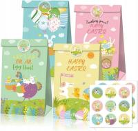 Torebki prezentowe papierowe wielkanocne ozdobne 22x12cm 12 szt