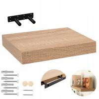 PÓŁKA WISZĄCA ŚCIENNA NA KSIĄŻKI SAMOWISZĄCA 23 x 23CM HYLLY DĄB SONOMA MDF