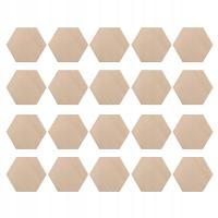 20pcs Unfinished Wood Pieces Hexagon Wood Cutout