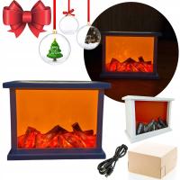 KOMINEK LED ruchomy płomień 3d LAMPION USB na prezent imitacja ognia BIAŁY