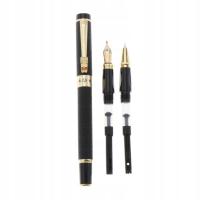 Aluminiowe pióro wieczne szkolne biurowe studenckie pióro papiernicze czarne