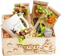 PIĘKNY Prezent na Święta KUBEK HERBATA KOSZ SITKO