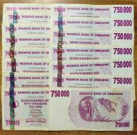 # ZIMBABWE - 750000 DOLARÓW - 2008 - P-52 VF,VF+