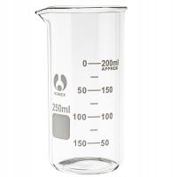Стеклянный стакан с наливом высокий 250 мл стекло Boro 3,3 окрашенная шкала BOMEX