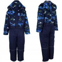 KOMBINEZON ZIMOWY J-376G8 JEDNOCZĘŚCIOWY PUCHOWY NARCIARSKI + POLAR 122/128