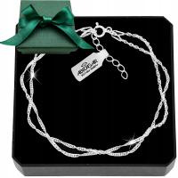 Женский серебряный браслет 925 двойной Сингапур регулируемый для подарка