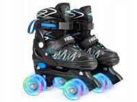 Wrotki regulowane dla dzieci dziecięce 32 - 35 świecące kauczukowe kółka