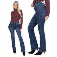 Spodnie jeans M.Sara Dzwony Skinny wyszczuplające Niebieskie