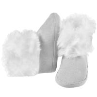 Szare kozaczki dla niemowląt ocieplane - Zimowe niechodki - Made PL