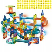 EDUKACYJNE KLOCKI MAGNETYCZNE KONSTRUKCYJNE TOR DO BUDOWANIA 110 elementów