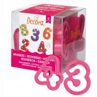 Zestaw wykrawaczy do ciastek ZESTAW 9 szt. CYFERKI MAŁE 5 cm różowe