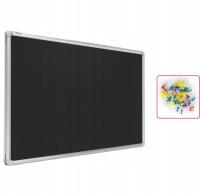 Tablica tekstylna filcowa 90x60cm CZARNA Aluminium