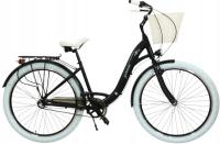 ALUMINIOWY LEKKI ROWER 28 DAMSKI 3 BIEGI W PIAŚCIE ULTRA GRUUBE KOŁA + KOSZ