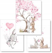 Кролики набор из 3 картинок 30x40 плакаты