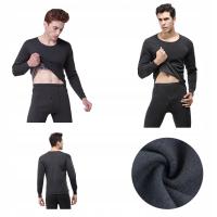 Podkoszulek ocieplany męska koszulka termoaktywna bawełna czarna