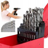 Wiertła HSS 25 szt 1-13mm krótkie ostrze do metalu drewna plastiku