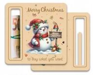 KLIPS DREWNIANY na Pieniądze dekoracja zawieszka ETUI KOPERTA ŚWIETA BOŻE