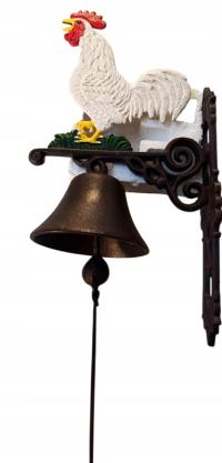 Stylowy Żeliwny Dzwonek KOGUT Gospodarz Domu