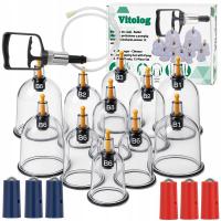 Bańki Chińskie Próżniowe Bezogniowe Lekarskie Z Pompka Zestaw 12 Sztuk