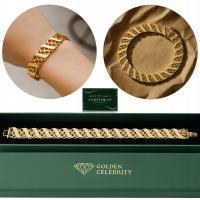 GRUBA DAMSKA BRANSOLETKA ZE STALI SZLACHETNEJ 18K PREZENT DLA KOBIETY MAMY