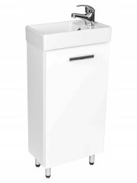 Белый компактный шкаф для ванной комнаты с раковиной 40 x 22 стоя регулируемый