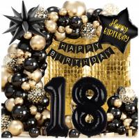 Набор воздушных шаров, украшения для 18-го дня рождения, гирлянда, настенная занавеска XXL