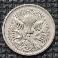 *AUSTRALIA [1917]*5 centów 1989 *Elżbieta II, Zwierzęta Mrówkojad kolczasty