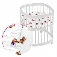 Prześcieradło do łóżeczka Tweeto 70x70 z gumką Bawełna Urocze Niedźwiadki