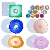 Formy silikonowe do żywicy epoksydowej zestaw forma podkładki 17 el.