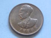 nr19 Etiopia Moneta 10 Cents 1944 Piękny Stan
