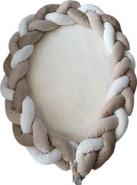 OCHRANIACZ DO ŁÓŻECZKA WARKOCZ PLECIONY Z VELVETU 260 CM