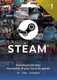 Portfel Steam Doładowanie 1 euro Klucz Gift Karta Prezentowa