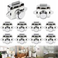 Zamek meblowy jednostronny 10x push lock do przyczepy kempingowej chrom