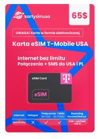 ESIM SIM T-Mobile USA 65$ без ограничений RU