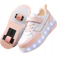 Новые светящиеся роликовые коньки обувь со светодиодными роликами роликовые коньки R. 29-40