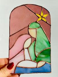 Szopka witraż Święta rodzina lampion handmade Prezent Świąteczny dekoracja