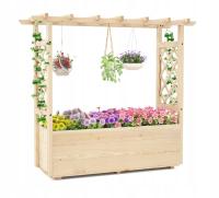 DREWNIANA DONICA KWIETNIK PERGOLA Z podwieszanym dachem GRZĄDKA SKRZYNIA