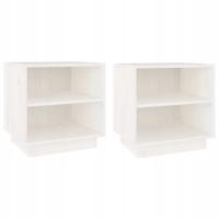 Stolik nocny sosnowy biały 40x34x40 cm