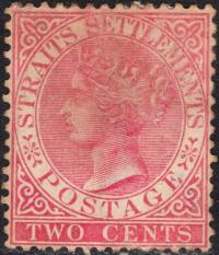 kol.bryt.Straits Settlements QV 2 c.czysty *