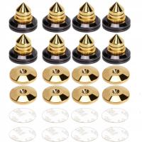 8Pcs Speakers Stand Spikes With Foot Pads, For Loudspeakers etc, Gold