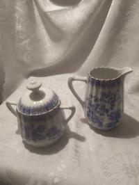 Porcelanowa CUKIERNICA i MLECZNIK z okresu Międzywojennego