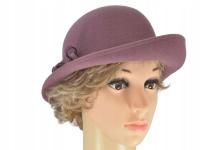 kapelusz damski filcowy asymetryczny wrzos