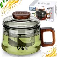 Zaparzacz KUBEK Z ZAPARZACZEM pokrywką szklany do parzenia herbaty ziół