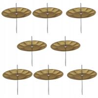 Podstawka metalowa złota Świecznik wbijany do wieńca adwentowego 8 szt.