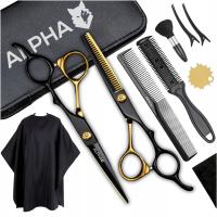 Profesjonalne Nożyczki Fryzjerskie i Degażówki Peleryna - Zestaw Fryzjerski