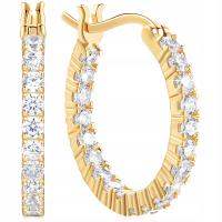 Kolczyki Złote 585 Kolczyki 14k Koła Cyrkonie Biżuteria Prezent kobieta